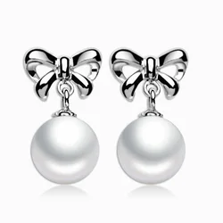 Natural Pearl Earrings Genuine Freshwater Pearl 925 Sterling Silver Drop Earrings For Women Jewelry Fashion Gift