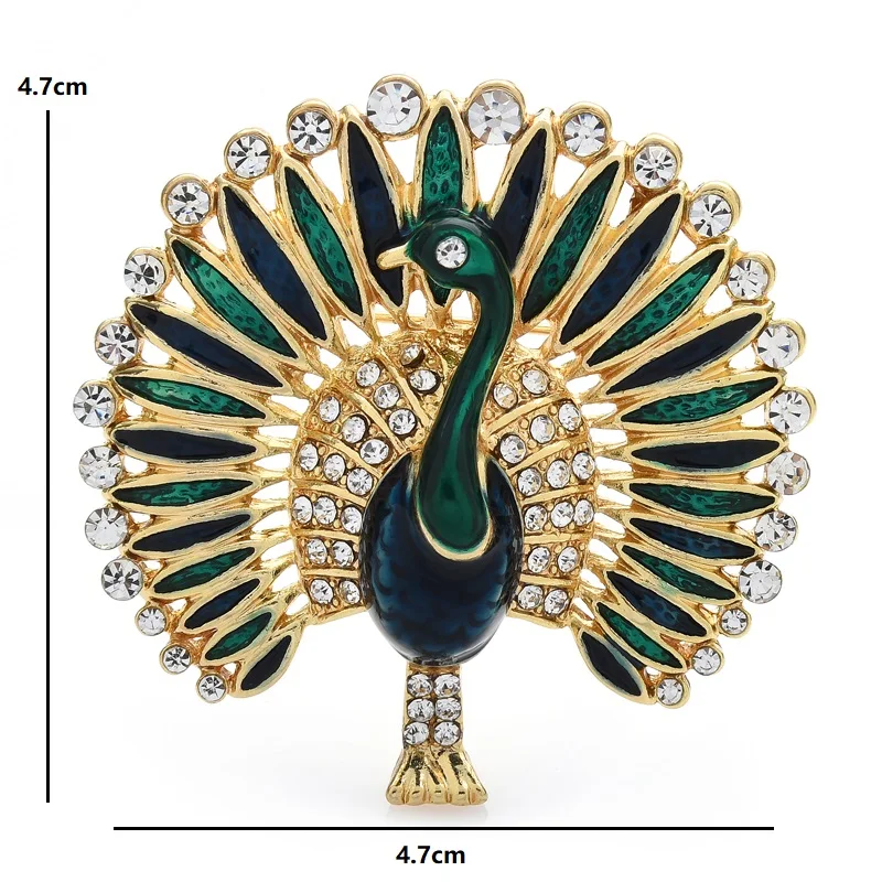 Wuli&baby Multicolor Enamel Peacock Brooch Pins For Women And Men Winter Fashion Jewelry Animal Brooches Gift