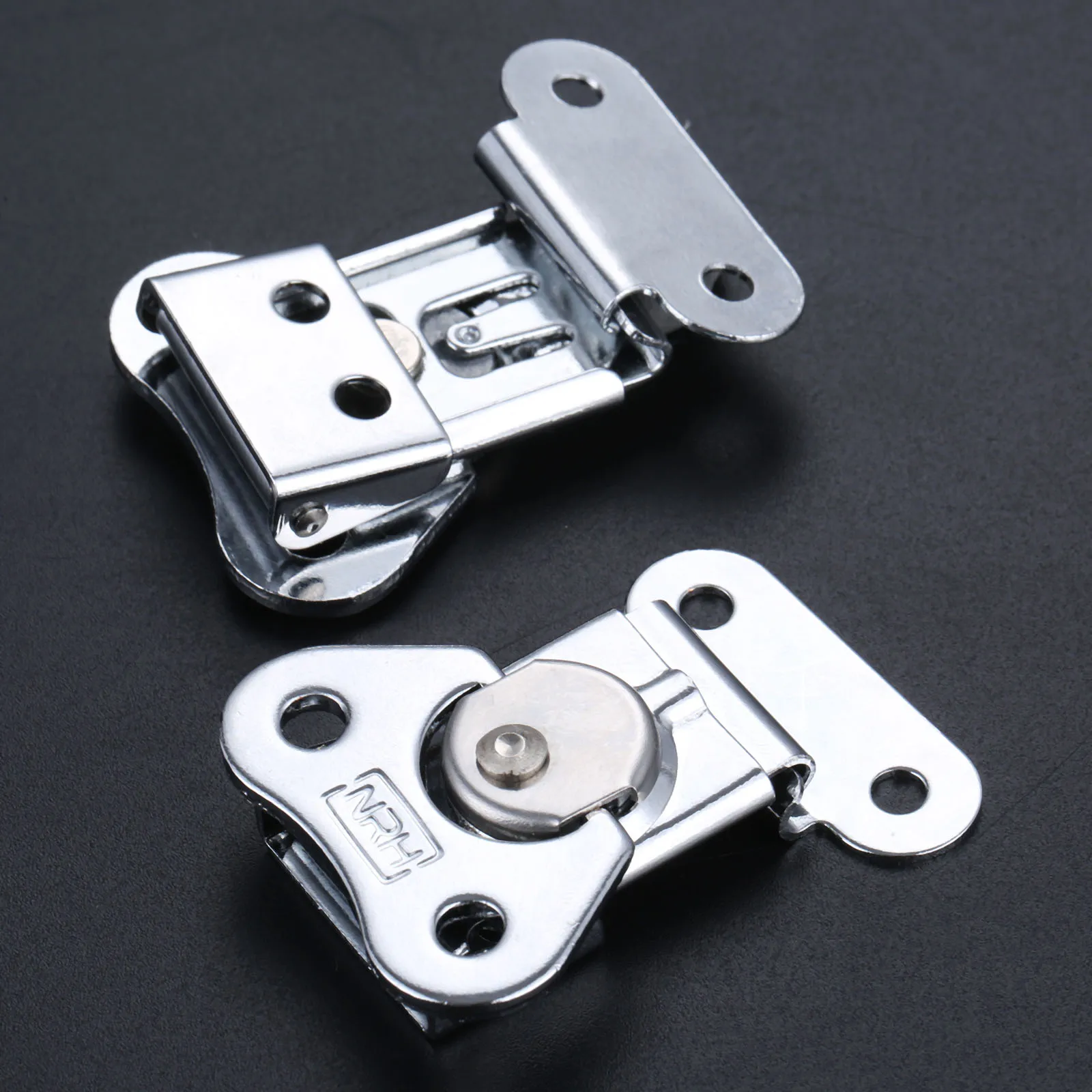 1 pièce/2 pièces en acier inoxydable, fermoir à bascule à papillon, pince de loquet, boîte à outils en bois, boucle, serrure rotative, boîtier de vol, 52x38mm