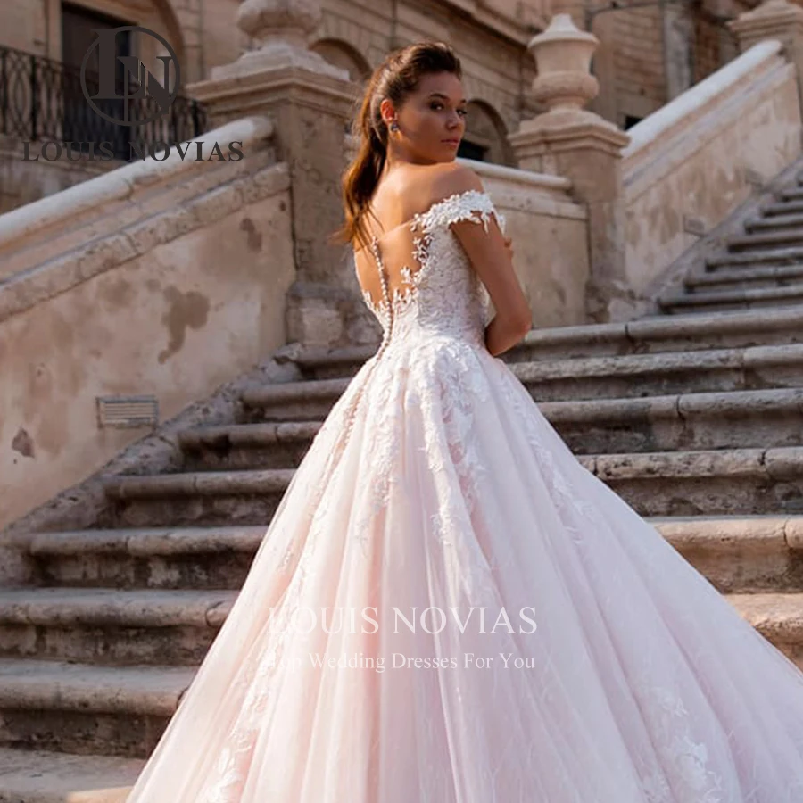 LOUIS NOVIAS – robe De mariée princesse en dentelle, épaules dénudées, perlée, collection 2022