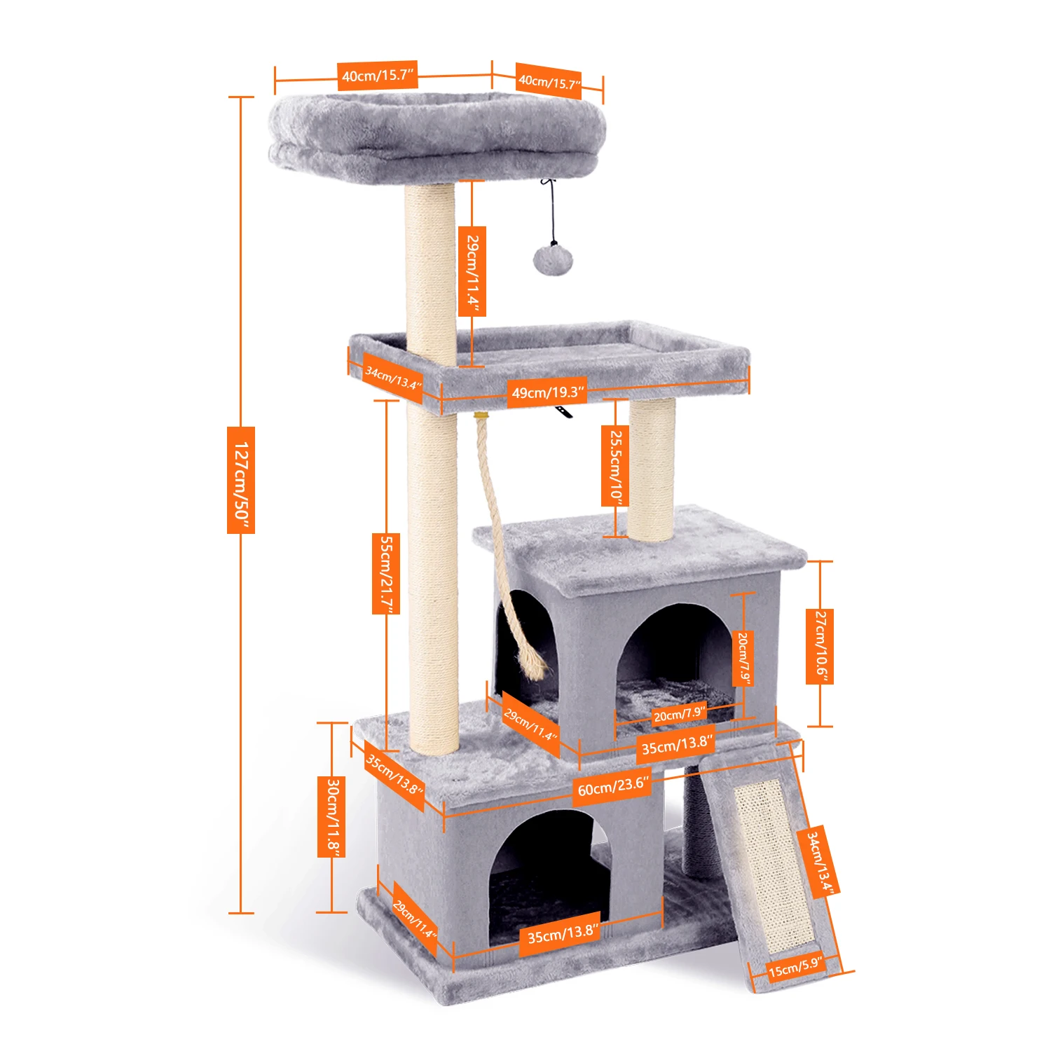 Imagem -04 - Casa Árvore para Gatos Brinquedo para Atividade tipo Árvore de Brinquedo com Múltiplos Níveis de Escalada para Gato e Gatinho Rede para Condomínio Entrega Rápida