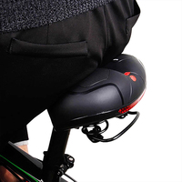 Bicycle Saddle with Taillight Mountain Bike Seat Cushion Bicycle Big Butt Widened Soft Saddle Comfortable Seat Hollow Mtb Bike