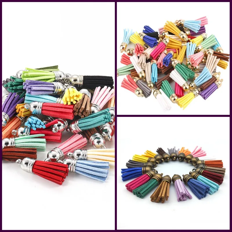 

20Pcs 38mm Vintage Leather Tassels Fringe Purl Macrame For DIY Jewelry Making Keychain Cellphone Straps Pendant Accessories