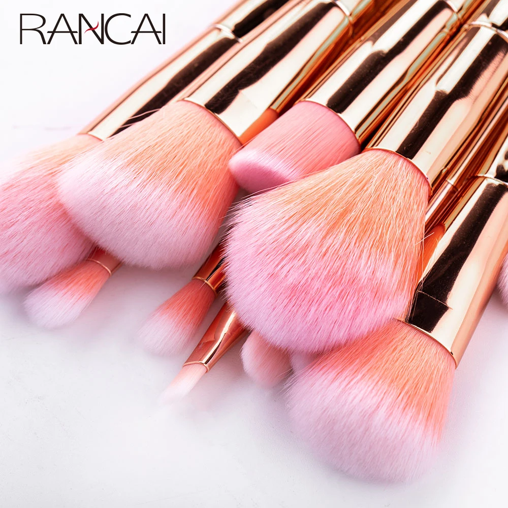 12 قطعة ماكياج فرش مجموعة مسحوق الأساس أحمر الخدود فرشاة الوجه كونتور المخفي أحمر الخدود الشفاه عينيه الحاجب أدوات التجميل