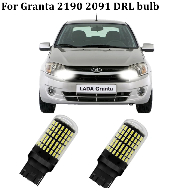 

2pcs Car LED Canbus DRL Light For Lada GRANTA 2190 2191 DRL LED Bulbs T20 W21/5W 7443 Day light Bulbs accessories