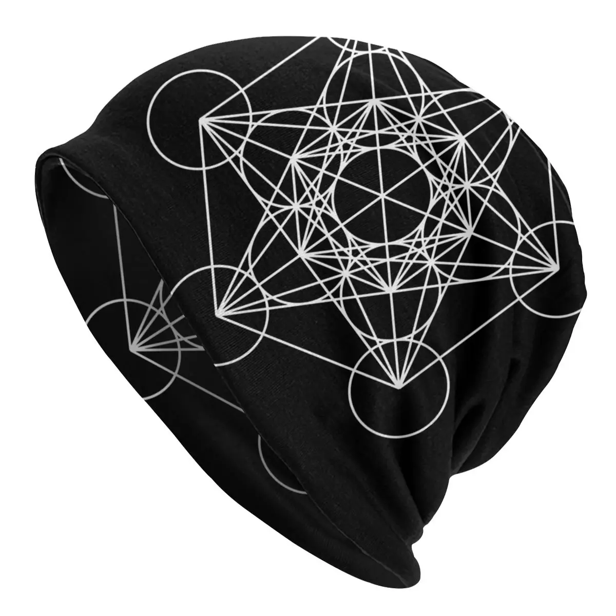 Metatron's Cube Skullies Beanies Magic Mandala Hats Hip Hop Autumn Winter Outdoor Unisex Caps Warm Dual-use Bonnet Knitting Hats