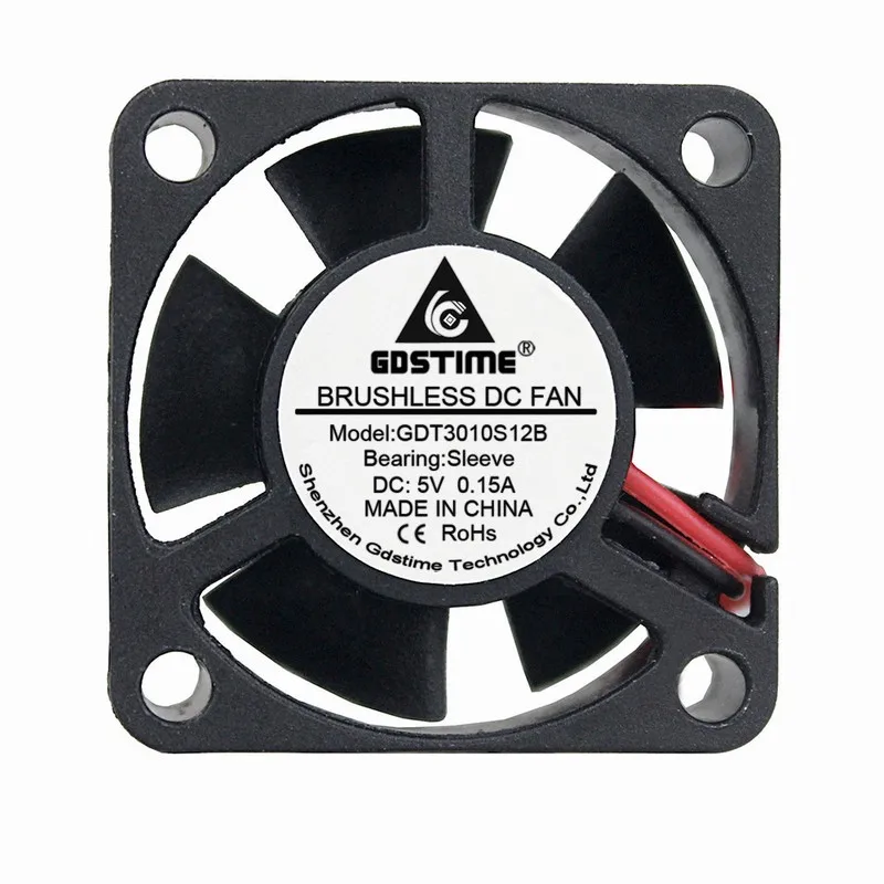 

10PCSx3cm Gdstime DC 5V 30x30x10mm Dupont 2Pin Mini Brushless 3010s Cooler Sleeve Cooling Fan