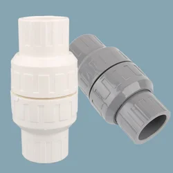 1pc 20/25/32/40/50mm PVC Check Valve Water Pipe One Way No-Return Valve Aquarium Fish Tank Garden Irrigation Pipe Joints