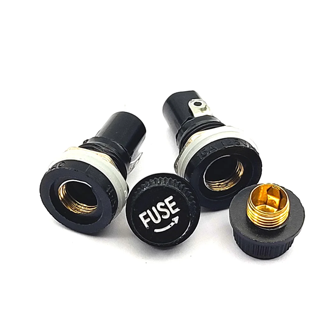 10ชิ้น/เซ็ตทนทานฟิวส์ Mount ผู้ถือแผง Mount สกรูหมวกฟิวส์สำหรับแก้วหลอดฟิวส์5X20มม.6x30mm