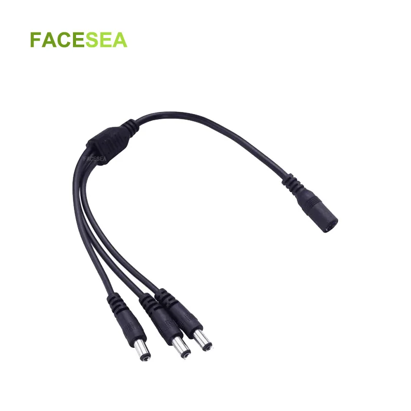 10pcs DC Power Splitter Adapter Cable Connector 1 DC female to 3 male 5.5x2.1mm plug for LED Strips light