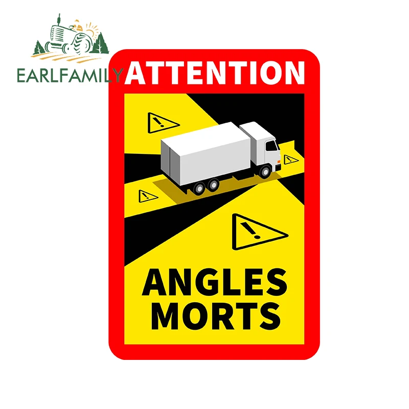 EARLFAMILY 13cm Auto Car Stickers for Attention Angles Morts LOGO Warning Decal Waterproof Wall Trunk Sticker Car Assessoires