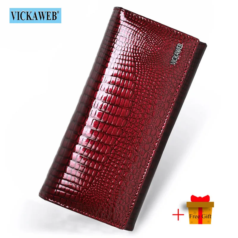 Free Gift Genuine Leather Women\'s Wallets Long Ladies Double Zipper Wallet Clutch Money Bag Design Purse Fashion Purses VK-AE501