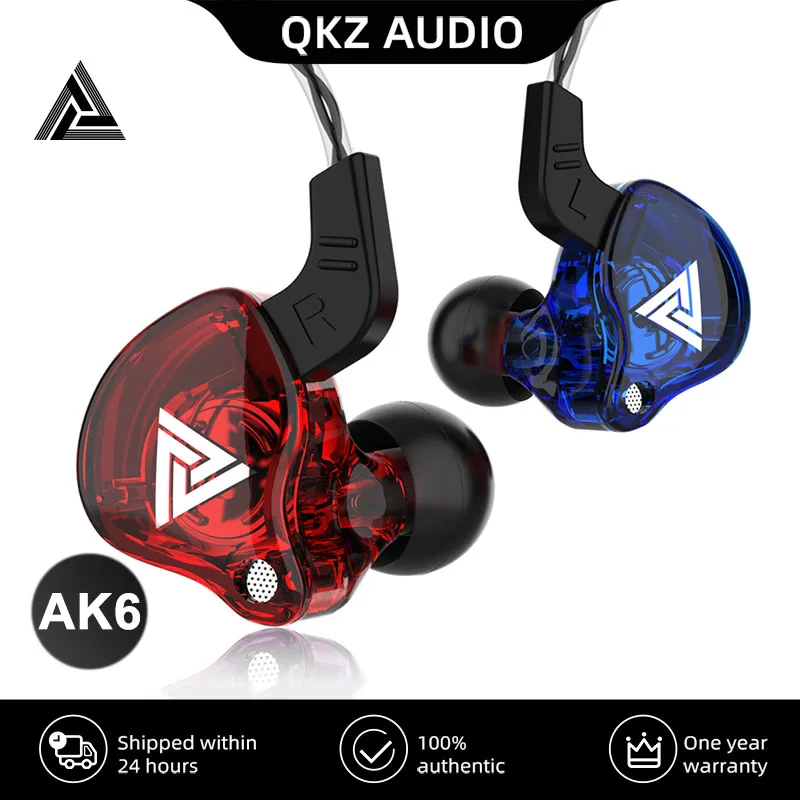 Original QKZ AK6 Wired Earphone 3.5MM AUX Universal Sports HiFi Sound Music Headset In-ear With MIC Portable Earbuds For Xiaomi