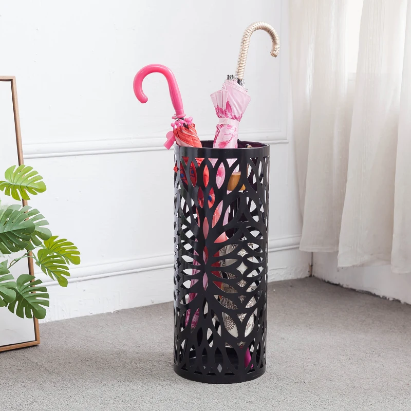 Iron Hollow Umbrella Stand Storage Rack Free Standing Umbrella Holder Organizer For Home Office Shop Hallway Entryway