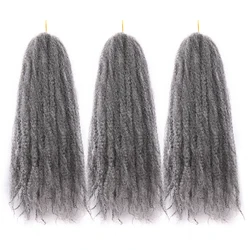 Black Star-extensiones de cabello sintético para mujer, pelo Afro rizado de Marley Twist, 18 pulgadas