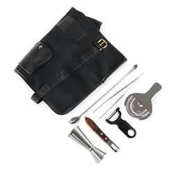 Barware Roll-Up Bartender mixologist  Bag Bartenders Roll Up Kit Bag