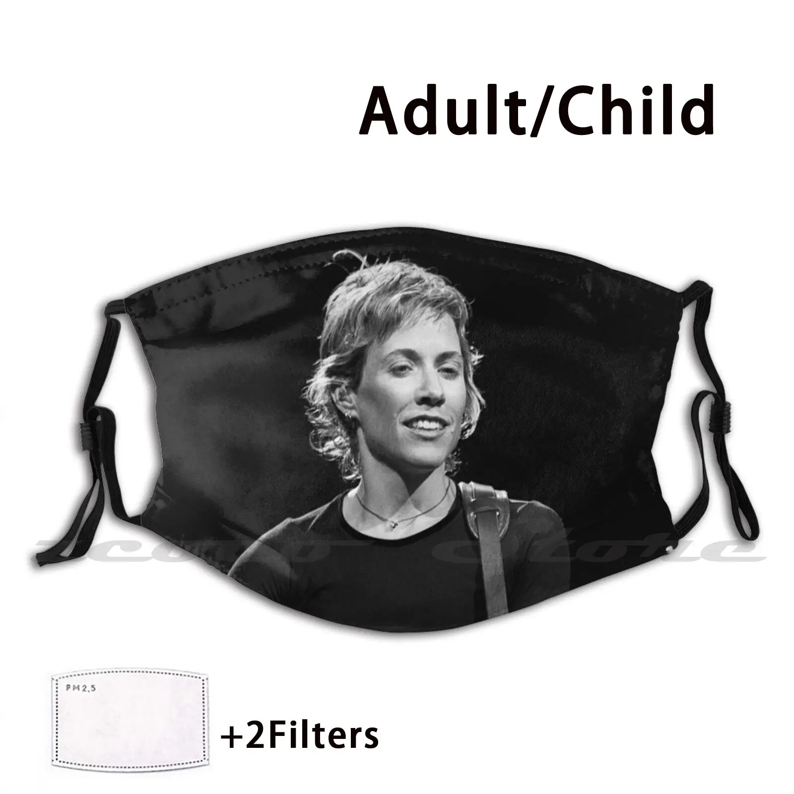 - Black And White Photograph Mask Adult Child Washable Pm2.5 Filter Logo Creativity Musician Singer Songwriter Actress