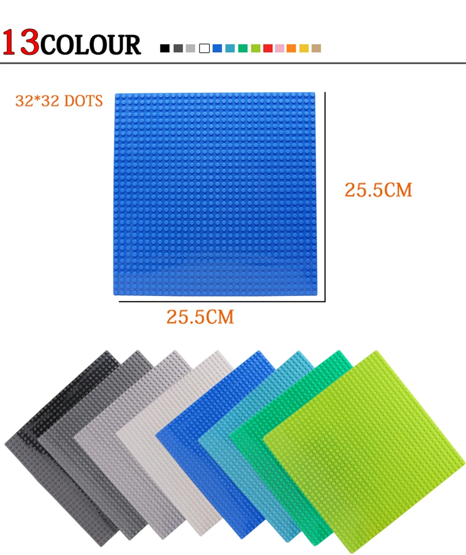 6 teile/satz Grundplatte 32*32 32*16 Studs Klassische Figuren Bausteine Platten Ziegel Grundplatte Blöcke Kinder spielzeug Für Kind Geschenke – Detail 1