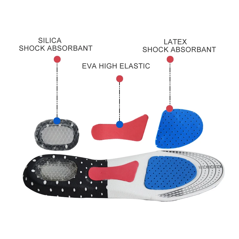 Arch Support Sport Insole Flat Feet Orthopedic Insoles Silica Gel Shock Absorption Cushion Pad for Men Women