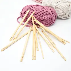 3Pcs/Set 4/6/8mm Afghan Tunisian Wooden Crochet Hook Set Knitting Needle Hand Knit Tool With Eye Knitting Needles Crochet Hook