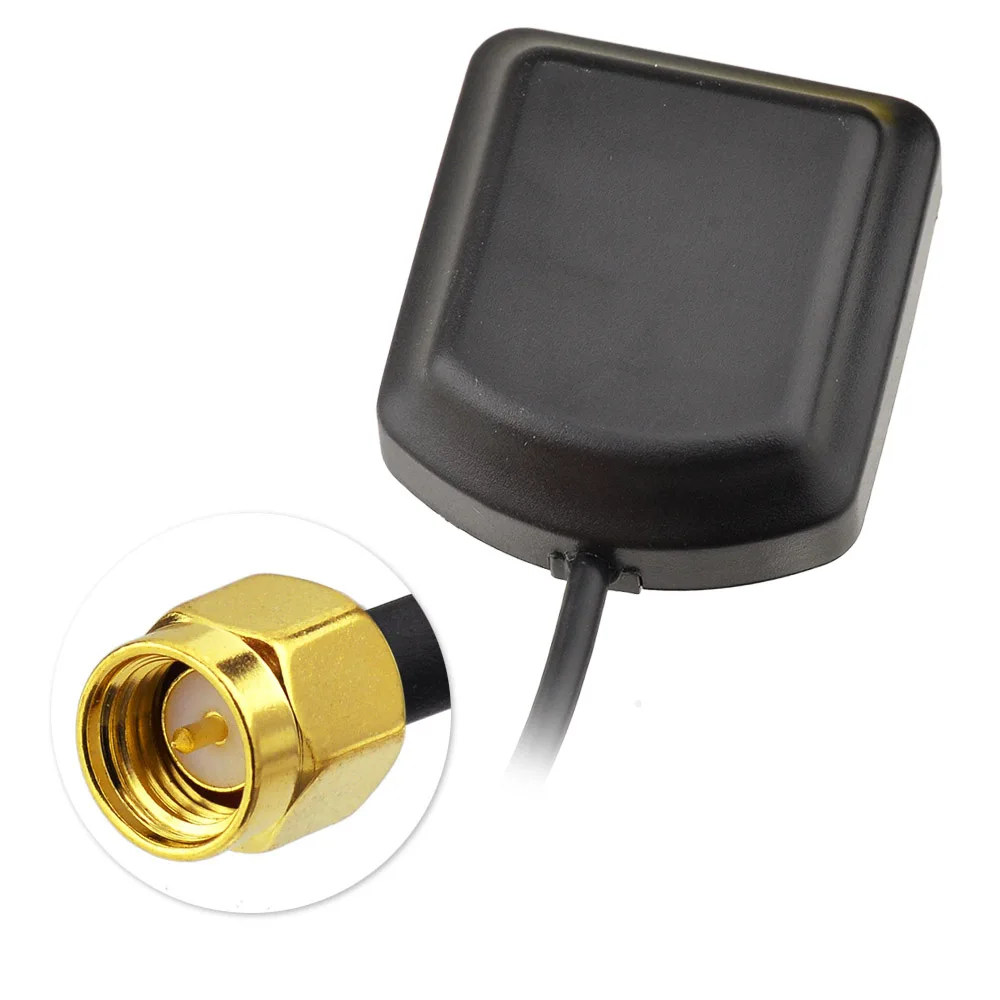 Superbat SMA Aerial GPS Signal Booster 1575.42MHz+/-1MHz Active Antenna for Car GPS Receivers and Mobile Applications 20*20*4mm