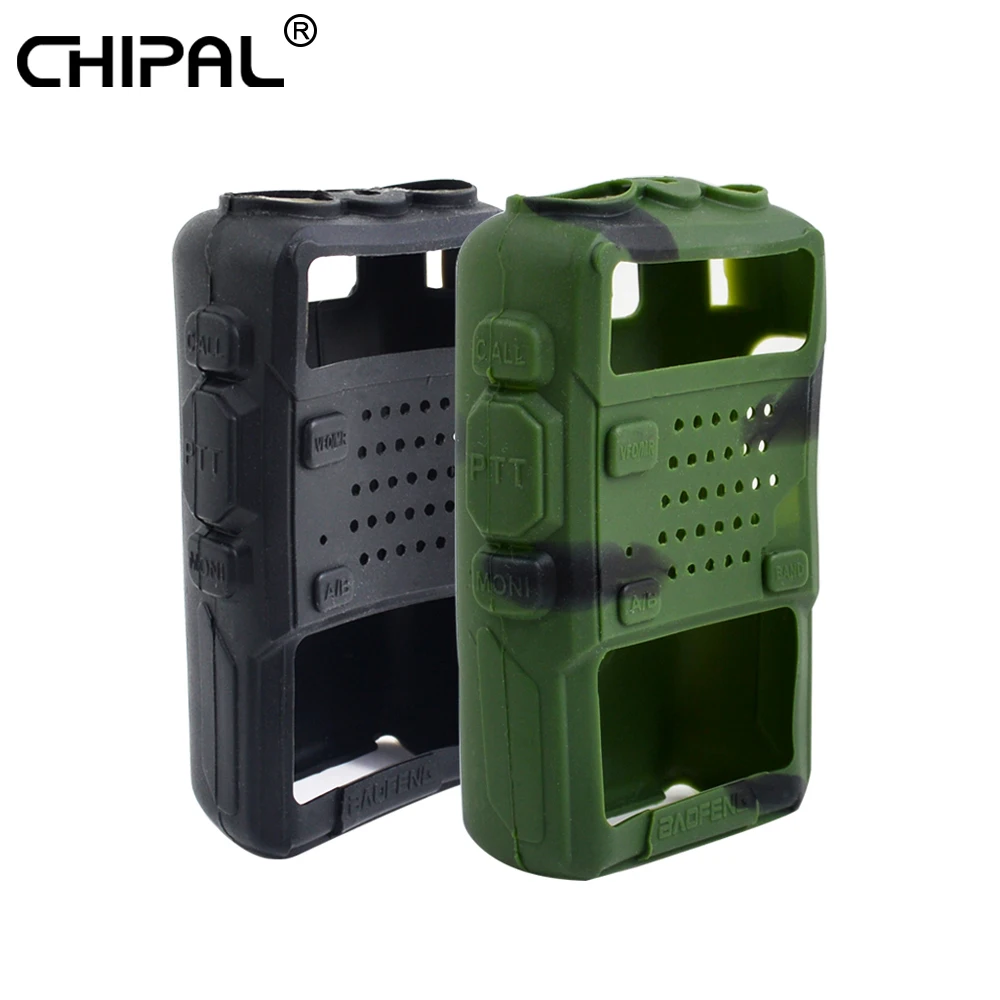 CHIPAL Soft Silicone Handheld Cover Shell Soft Case Holster for Baofeng walkie talkie UV5R 5RA 5RB 5RC 5RD TYT THF8