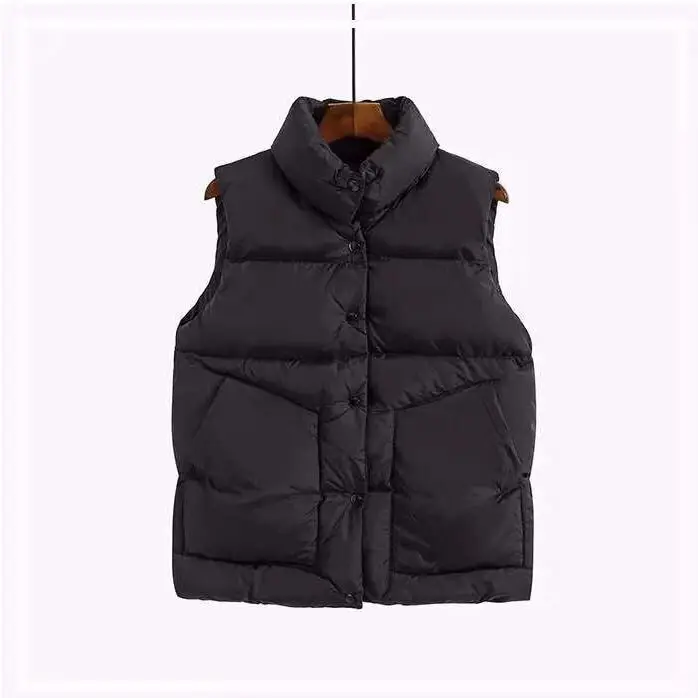 Gilet en coton en duvet pour femme, Slim, court, grande taille, vêtements d'extérieur, nouvelle collection automne hiver