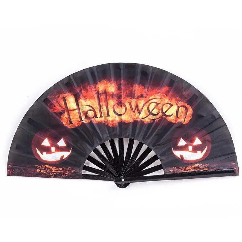 

50PCS Big Customized Bamboo Chinese Kungfu Folding Hand Fan with Personalized Design Print Halloween Festival Gift Party Favor