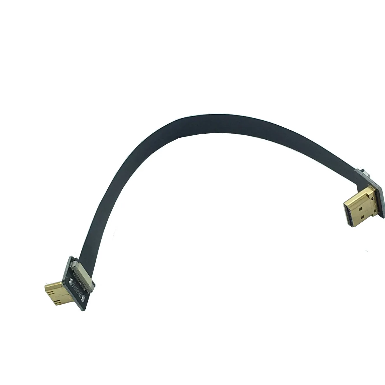 FPV HDMI-compatible Up Angled to Mini HDMI-compatible Up Angled 90 Degree FPC Flat Cable for Multicopter Aerial Photography 20cm