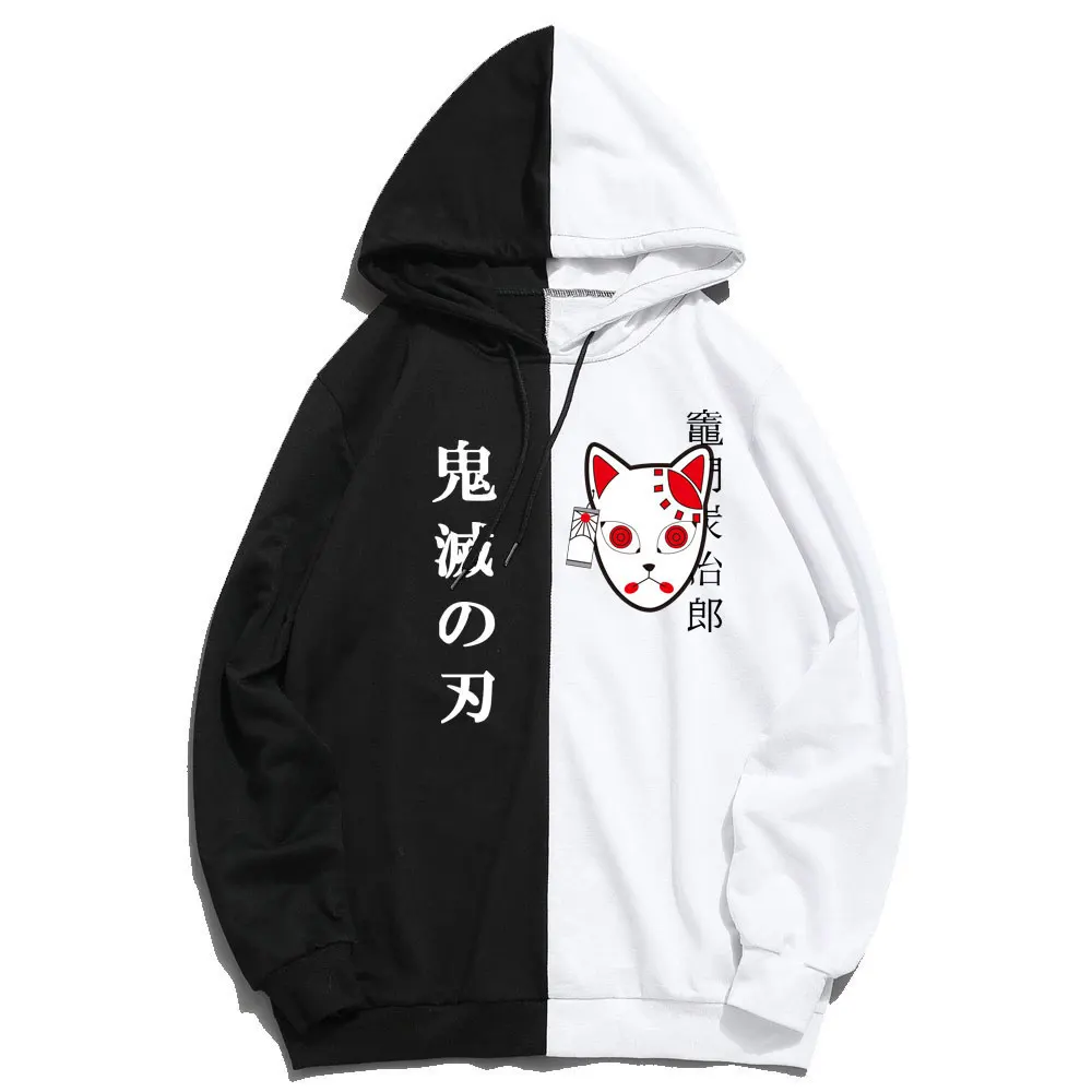 

Japanese Anime Demon Slayer Hoodie Printing The Sharingan Double Color Hoodies Pullover Sweatshirt Spring Autumn Thin Clothing