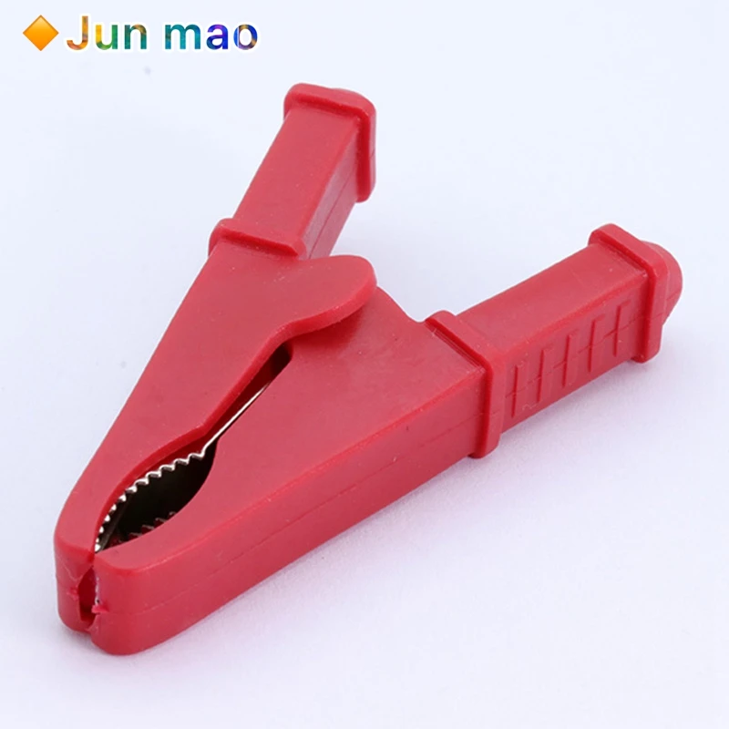 2Pcs 50A Red + Black 75mm Insulated Crocodile Crocodile Car Caravan Van Battery Test Lead Clips Best Promotion Alligator Clips