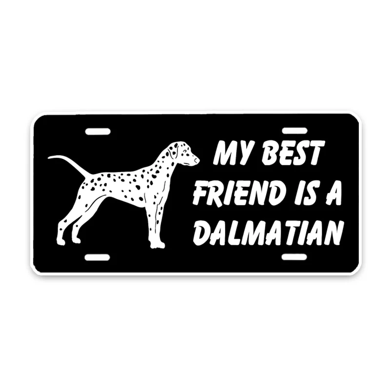 Volkrays Creative Car Sticker My Best Friend Is A Dalmatian Dog Accessories Reflective Sunscreen Waterproof PVC Decal,6cm*14cm