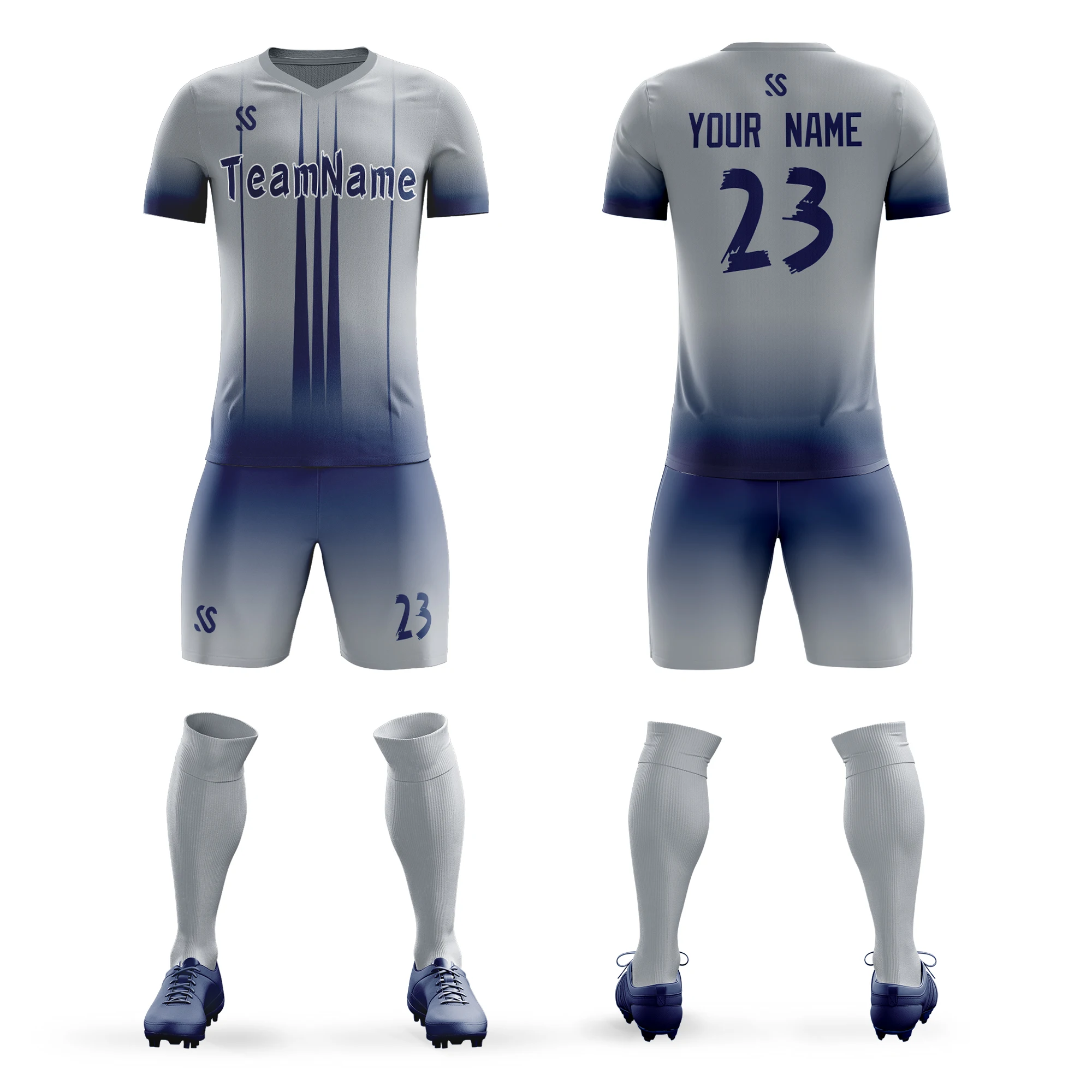 Maillot de football personnalisé pour hommes, ensemble de l'équipe de football de la ligue, impression personnalisée du nom et du numéro de l'équipe, respirant de haute qualité