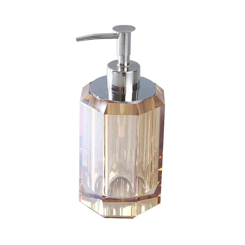 Light Luxury Liquid Soap Dispenser Crystal Transparent Shower Gel Shampoo Dispensing Bottle Container Bathroom Accessories