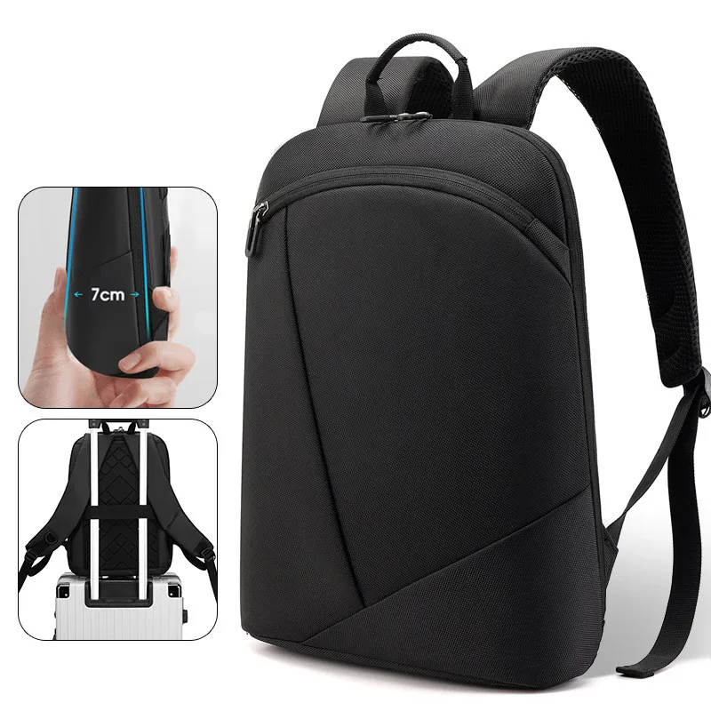 Waterproof Thin Laptop Backpack Men Bag 15.6 Inch Business Bag Women Backpacks Office Work Unisex Black Backpack Slim Back Pack