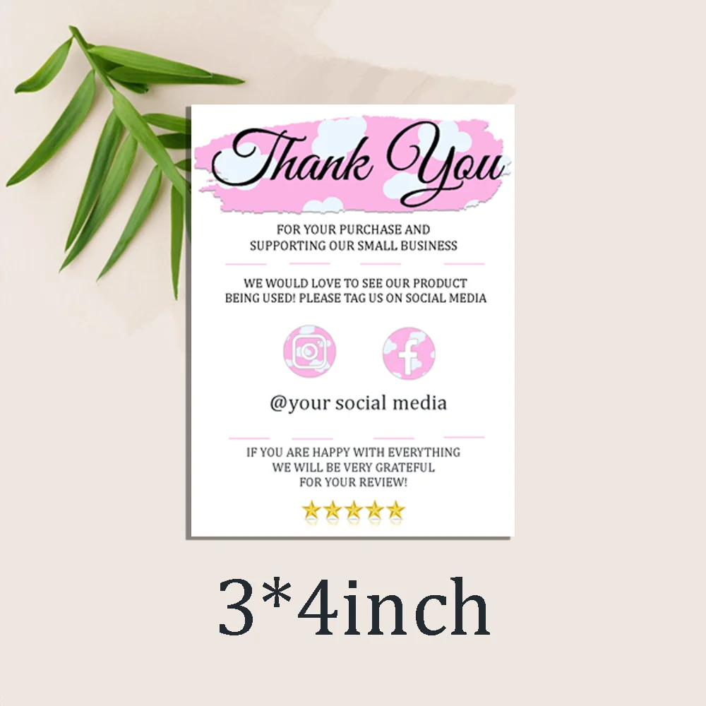 

White Cloud Pink Sky Modern Thank You Card for Your Order Cards, Small Business Online Business Thank You Card, Seller