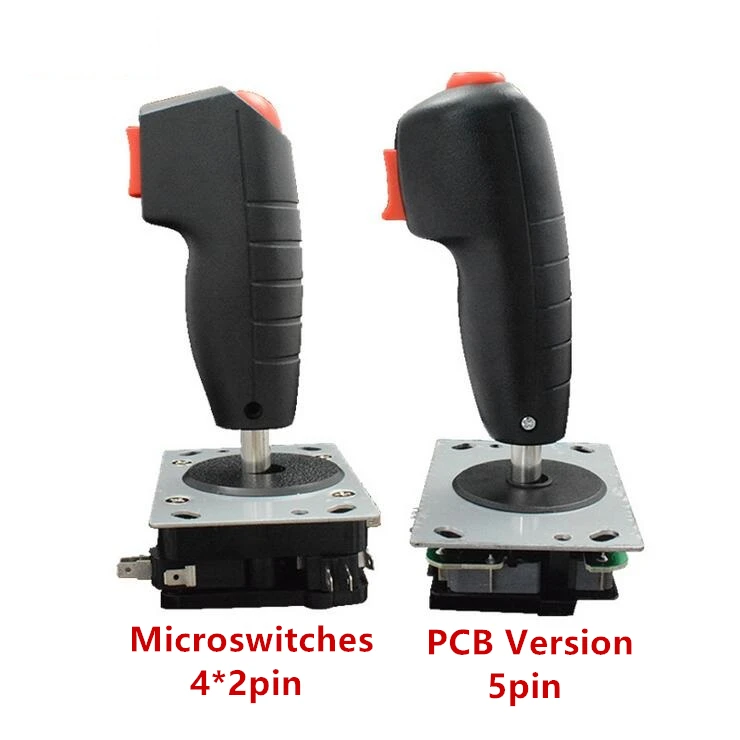 1Pc Flight Stick For Arcade Game Cabinet High Quality Metal PVC Mini Grap Flight Joystick Trigger Top Fire Button Vibration