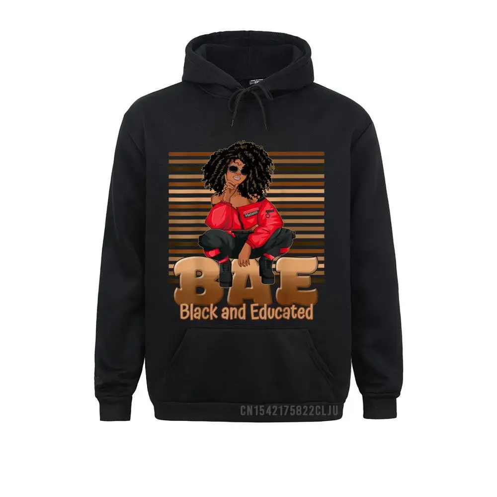 Cute Melanin BAE Black And Educated Afro Queen Woman Gift Warm Men Sweatshirts Normal Hoodies Long Sleeve Cheap Clothes Mens