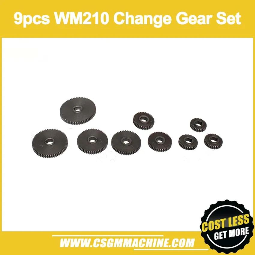 WM210-CS 9pcs Thread Cutting Kits/Metric Change Gear Set for WM210 Lathe Machine