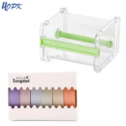 6/7pcs/set Washi Tape Dispenser set Cute Decorative Solid Color Masking Adhesive Tape For Stickers Scrapbooking DIY Stationery