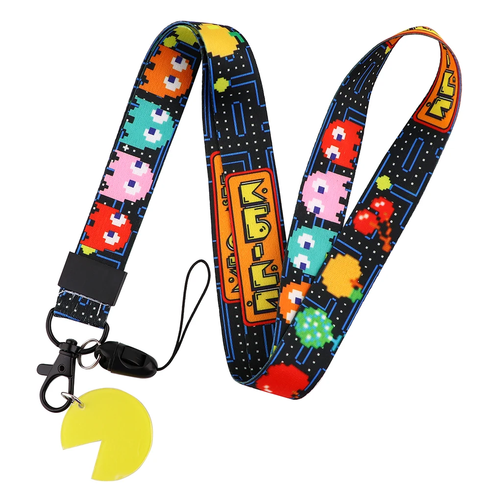 ER1340 Classic Beans Game Painting Art Key Chain Lanyard Neck Strap For Phone Keys ID Card Creative Lanyards Cartoon Accessories