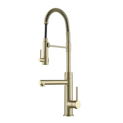 Küche Waschbecken Wasserhahn Messing Hot & Cold Küche Waschbecken Mischbatterie Einzigen Handgriff Drehen Dual Wasser Outlet Pull Unten Modus gold/Nickel