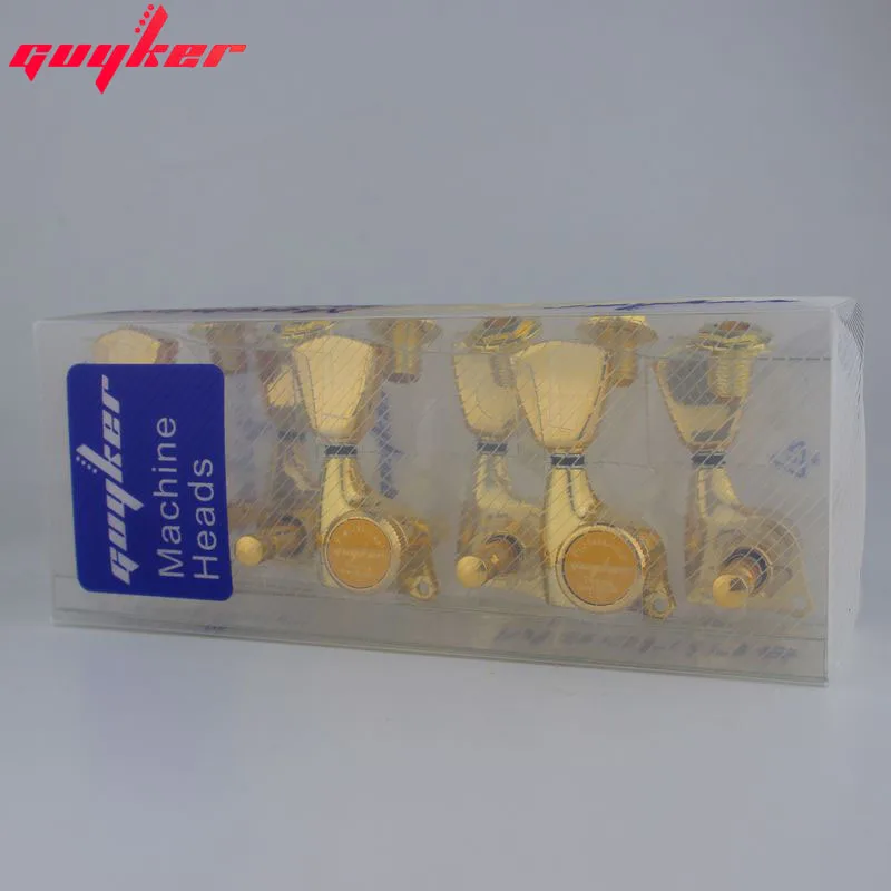 1 Set GUYKER Gold tuners Gear ratio 1:21 Lock String Tuners for LP SG Electric Guitars Machine Heads Tuners Trapezium Button