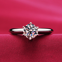 2020 Solitaire 1ct Lab Diamond Ring 100% Real 925 sterling silver Engagement Wedding band Rings for Women Bridal Party Jewelry