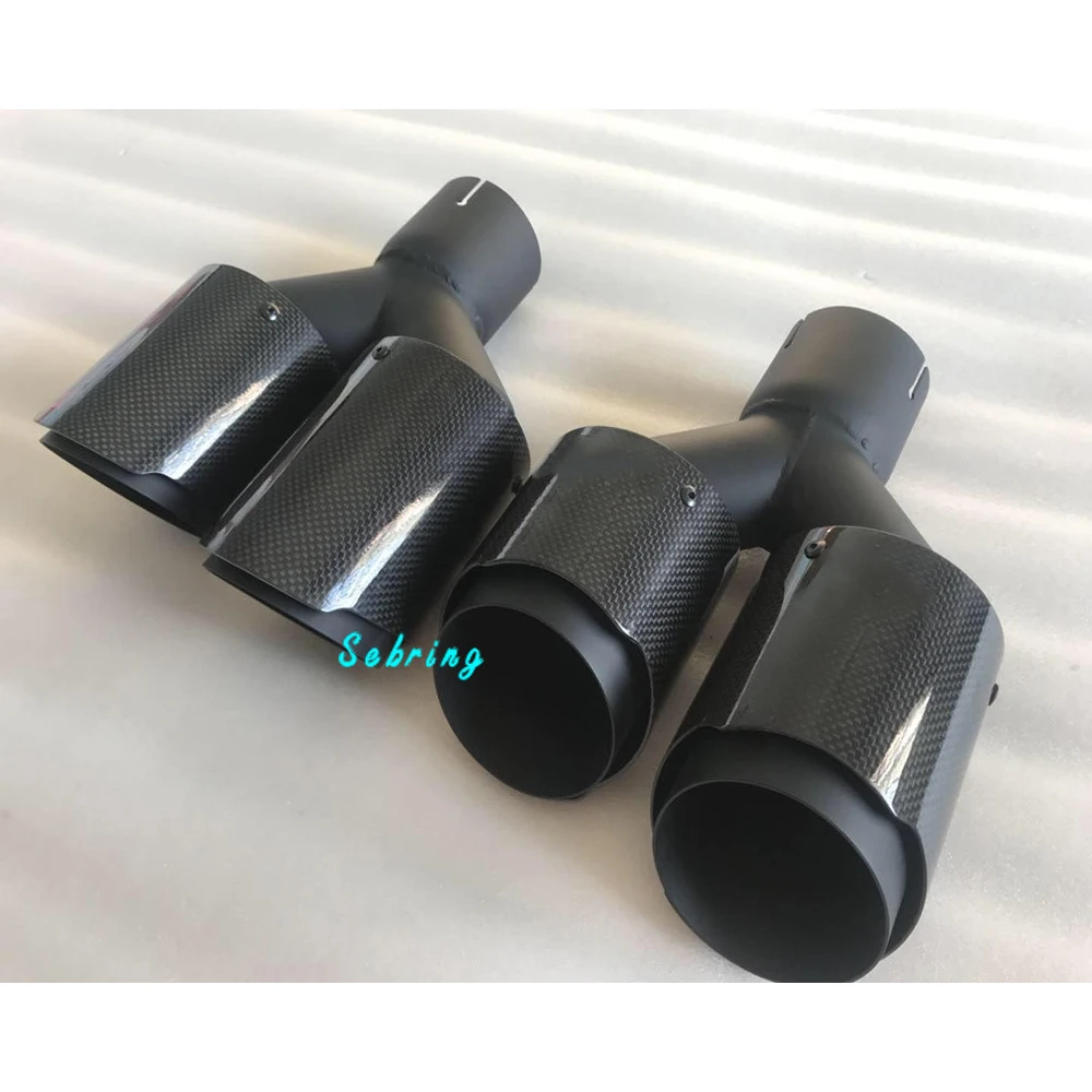 1 PC Car Modification Universal Dual Matt black Automobile Exhaust pipe  for  Cx-4 car exhaust muffler  tip  carbon fiber  tips