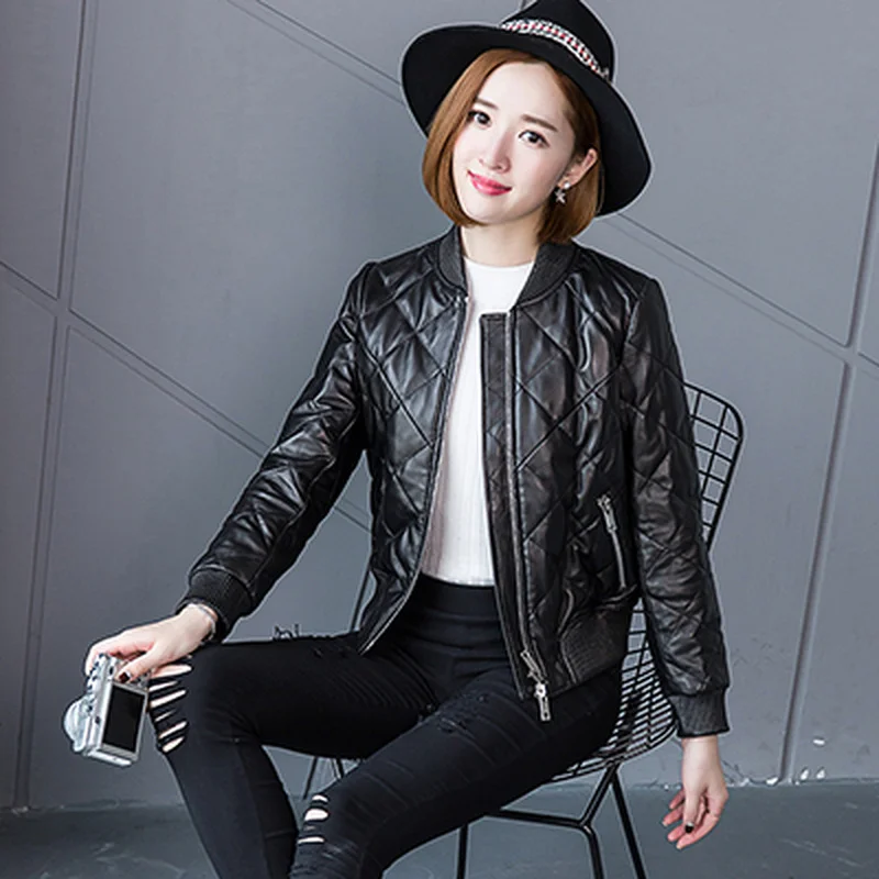 Genuine Leather Jacket Women Winter White Duck Down Jackets Short Slim Real Sheepskin Coat Female Outwear Coats LWL1094