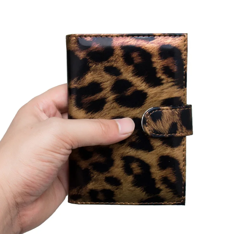 

New Leopard Female Leather Passport Cover Credit Card Holder For Russia Girls International Organizer Travel Wallet Ticket Case