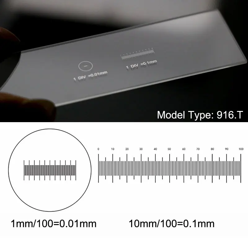 Microscope Stage Micrometer Slide Optical Glass Measuring Tool Measurement Reticle for Biological Stereo Video Microscopio