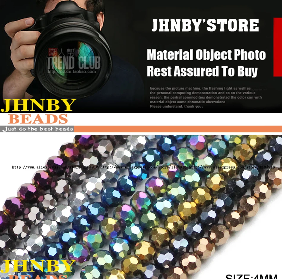 100 Stück 4 mm facettierte runde österreichische Kristallplattierte Farbe lose Perlen für Schmuckherstellung DIY Armbänder Halskette Zubehör – Detail 31