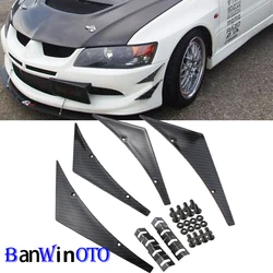 Universal 4pcs/set Car Canards Front Bumper Stickers Lip Splitter Diffuser Fins Body Side Spoiler Wing Tuning Valence Chin Trim